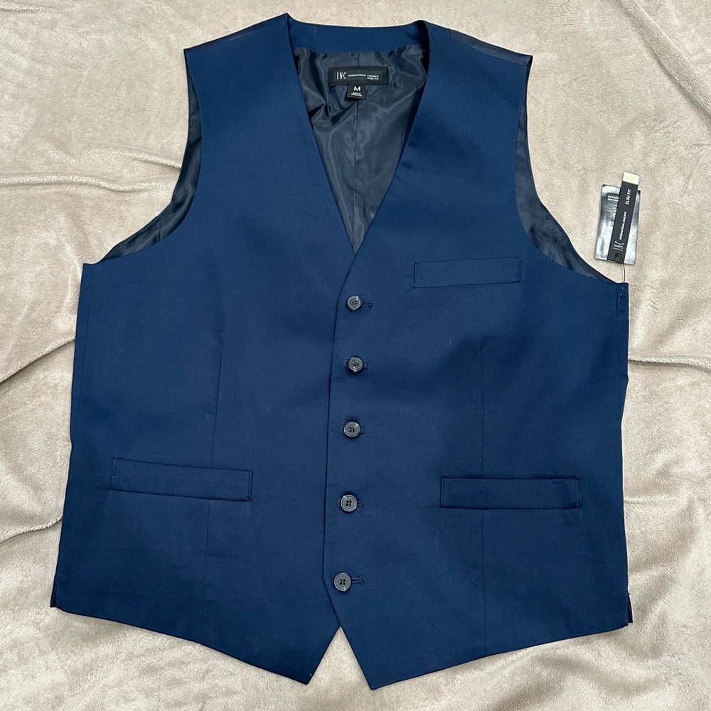 INC Men’s Size Medium Slim Fit Vest. Navy Blue color. New With Tags!